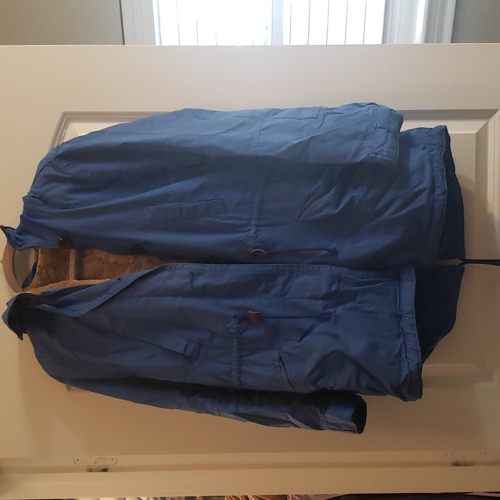 Gap Blue Canvas Coat with removable Fleece shell